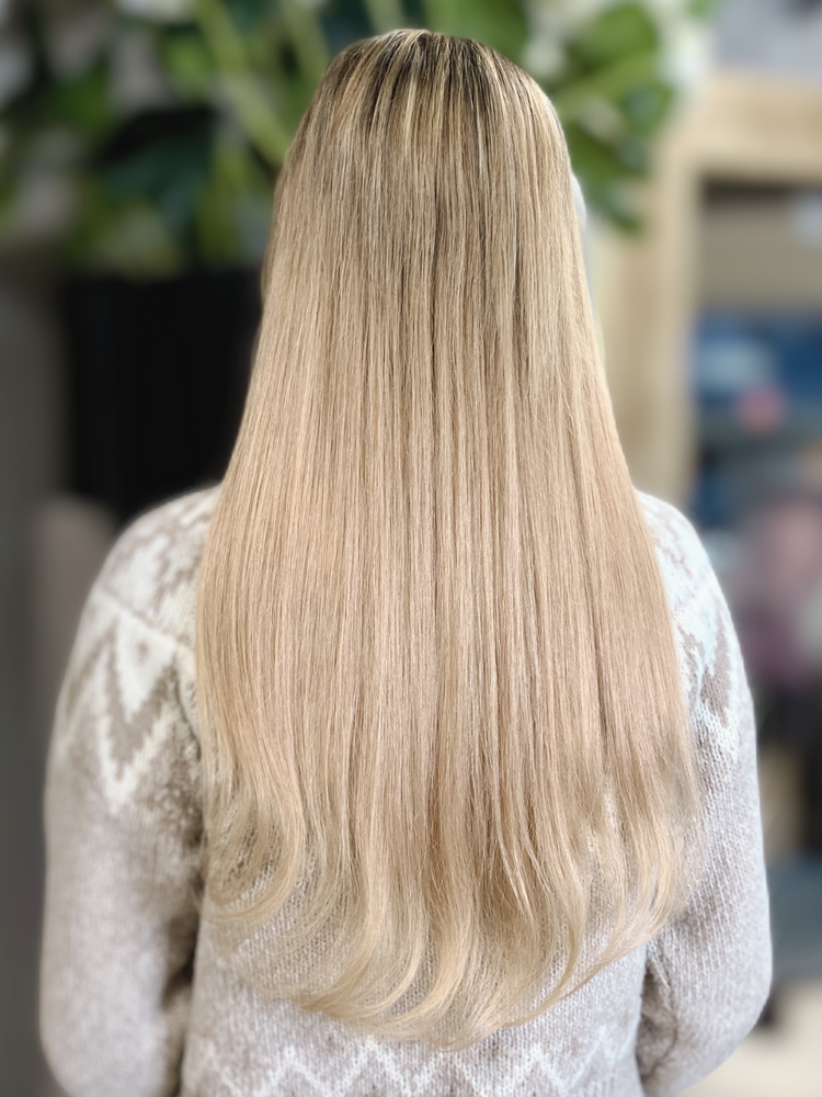 30 Bandes Extensions Adhésives Cheveux Blond 45 Cm - Rallonges Clipless